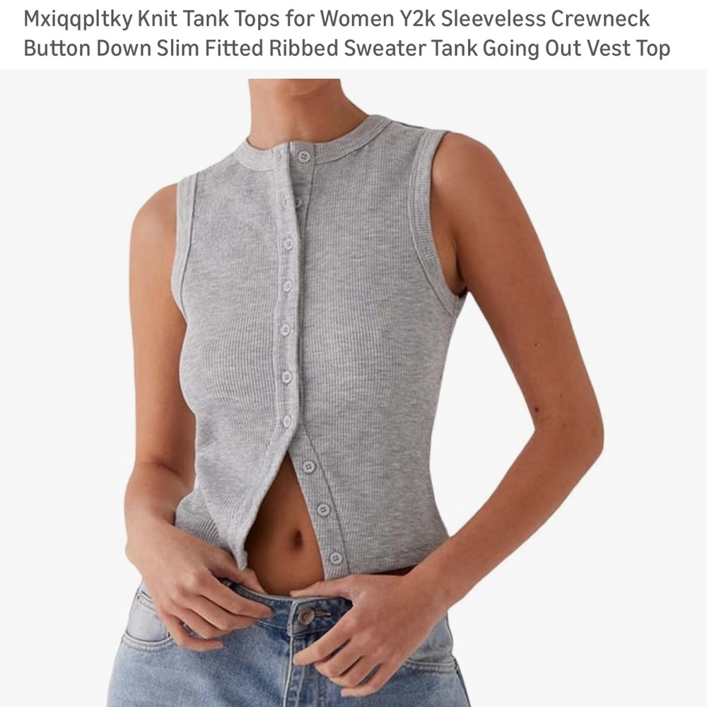 Gray Button Up Top